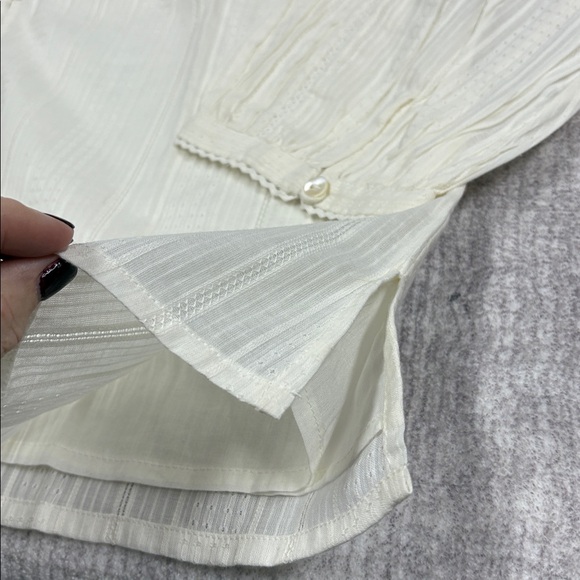 NWT Cleobella by Anthropologie Organic Cotton Peasant Top Women’s Size L Cream - Picture 9 of 12